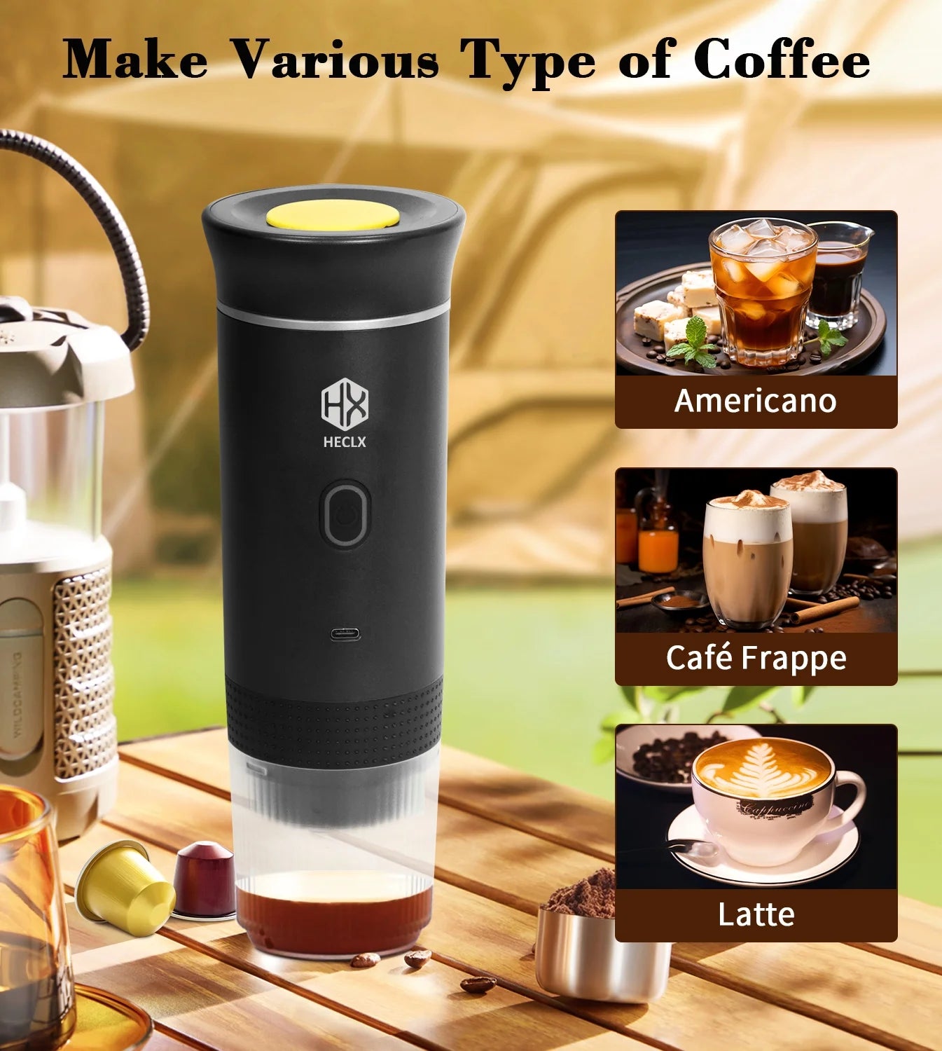 Black Portable Espresso Machine & Coffee-Maker Combo