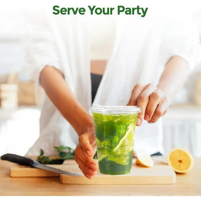 16 Oz Clear Plastic Cup with Lid 20/40 Sets Disposable Ice Coffee Cups Eco-Friendly Recyclable Takeout Coffee Cups Perfect for Smoothies Milkshakes Cold Drinks