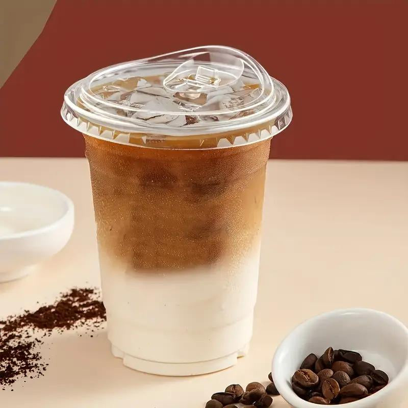 16 Oz Clear Plastic Cup with Lid 20/40 Sets Disposable Ice Coffee Cups Eco-Friendly Recyclable Takeout Coffee Cups Perfect for Smoothies Milkshakes Cold Drinks